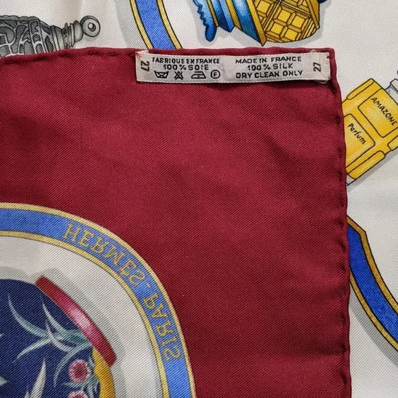 Auth HERMES "Qu’importe Le Flacon” Perfume Silk Scarf by Catherine Baschet - Picture 8 of 13